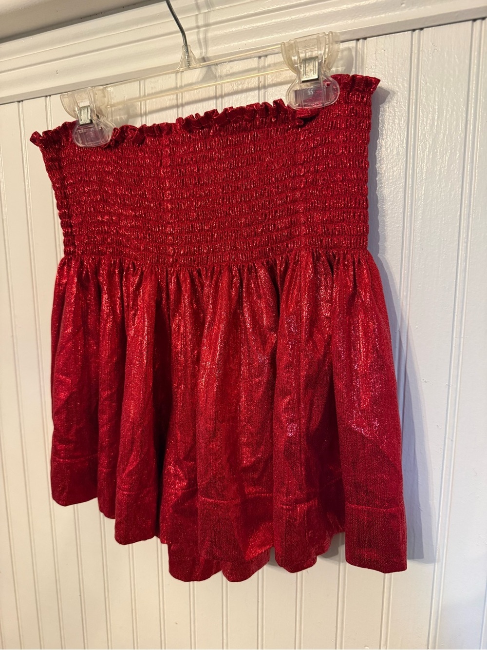 Queen of Sparkles red Metallic Medium High Rise Shorts